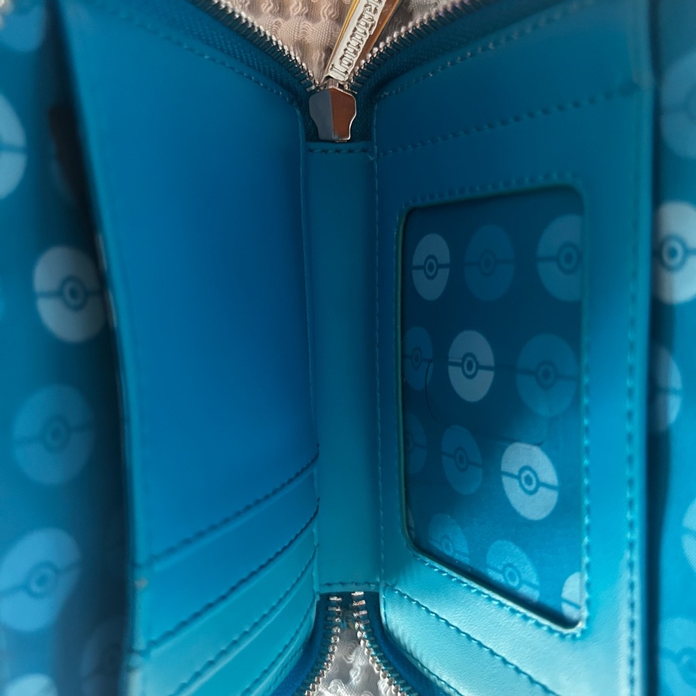 Blue Pokémon loungefly Wallet with Piplup and Squirtle - Picture 3 of 3